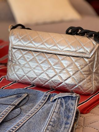 Bolso Tous Piel Plateada