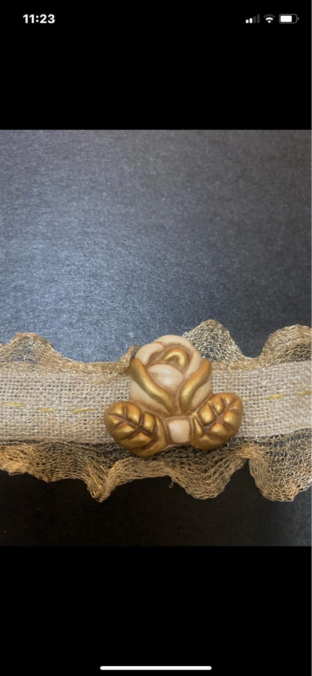 Braccialetto Thun tessuto e metallo con rosa