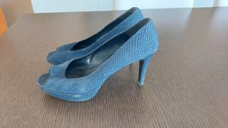 Zapatos tacón azul t.41