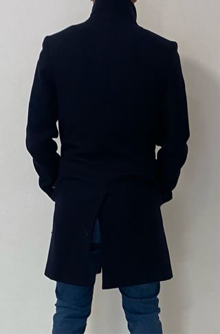 Abrigo largo azul marino Zara