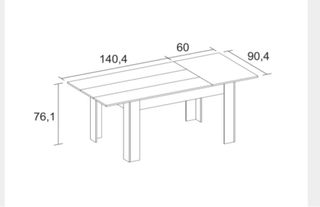 Mesa de salón de madera extensible (2m)