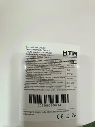 Termo Eléctrico HTW 50L