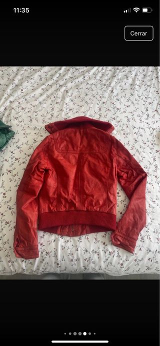 Chaqueta cuero rojo Stradivarius