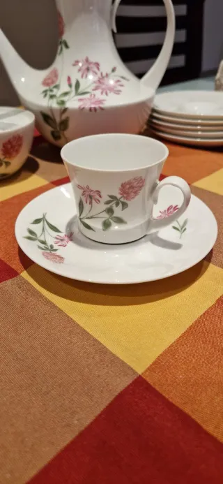 Juego té café Bidasoa floral porcelana 6uds