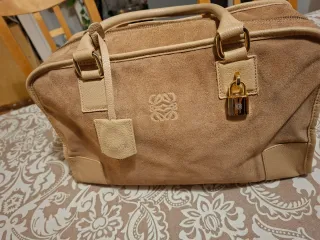 Bolso Ante y Cuero Beige