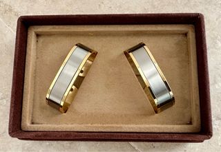 Anelli portatovagliolo vintage acciaio e oro