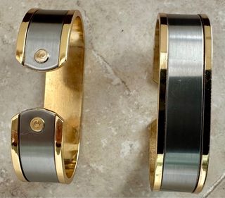 Anelli portatovagliolo vintage acciaio e oro