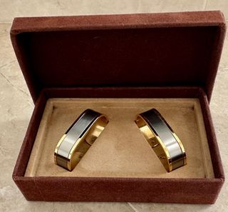 Anelli portatovagliolo vintage acciaio e oro