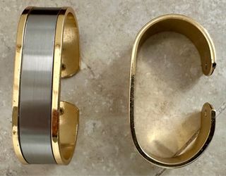 Anelli portatovagliolo vintage acciaio e oro