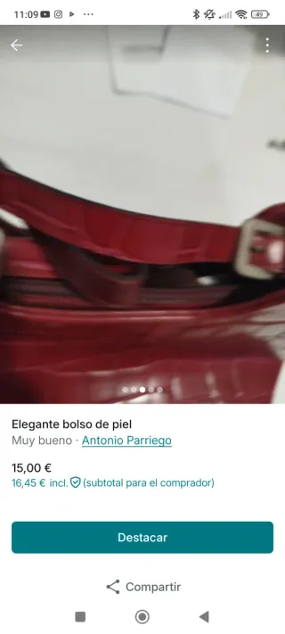 Bolso de piel Antonio Parriego rojo
