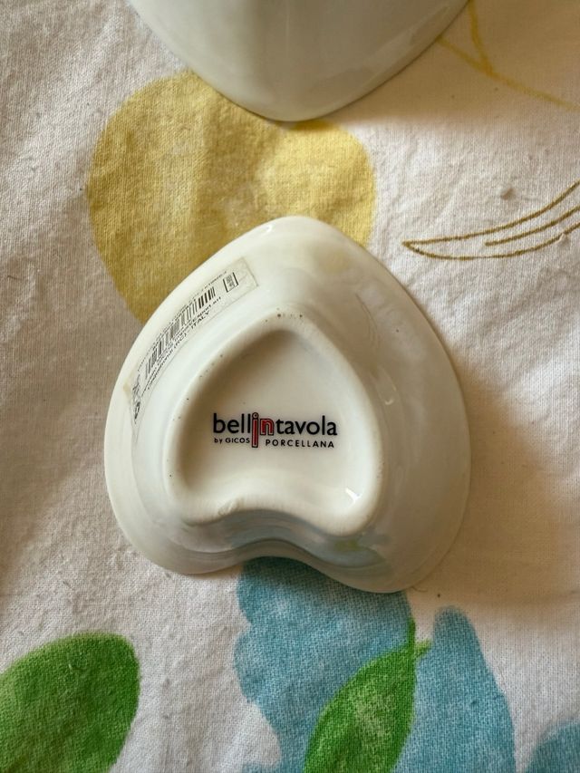 Set 4 Ciotoline Cuore Porcellana Bianca