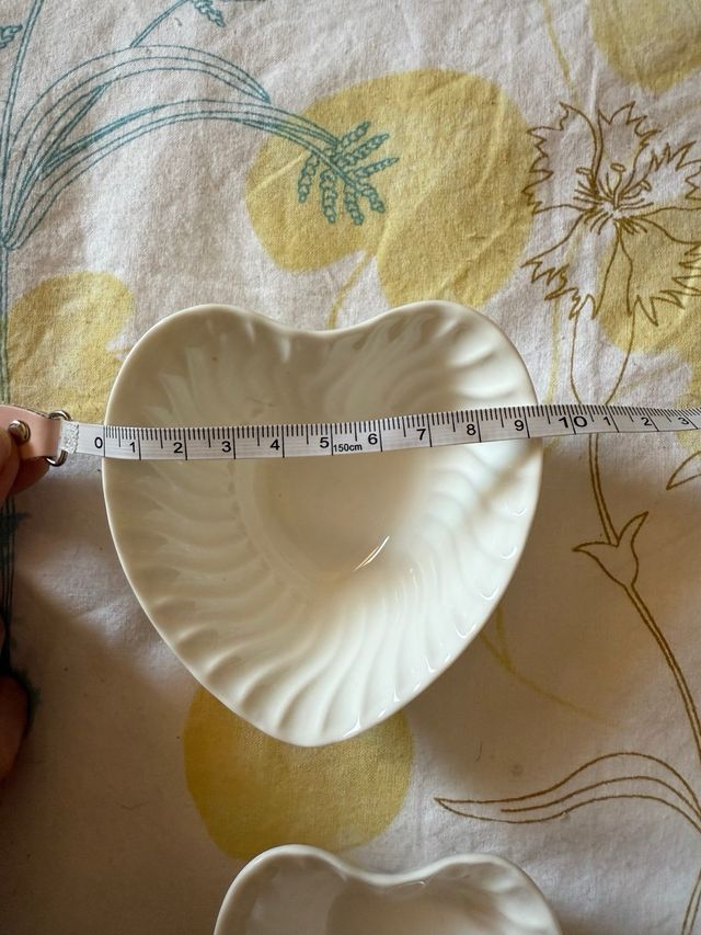 Set 4 Ciotoline Cuore Porcellana Bianca