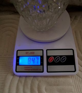 Cubitera de cristal tallado con pinzas