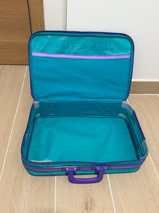 Maleta infantil pequeña morada y turquesa