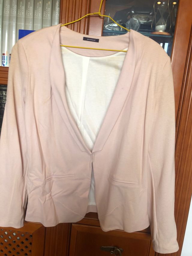 Blazer Promod Rosa Talla XL Punto Abeja