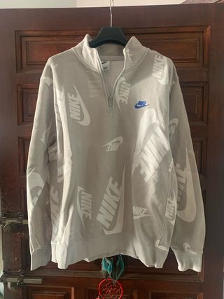 Sudadera Nike Original Gris y Blanca