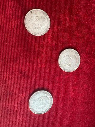 3 Monedas 100 Pesetas 1966 Estrella 66 Plata