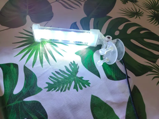 Acuario rosa con accesorios