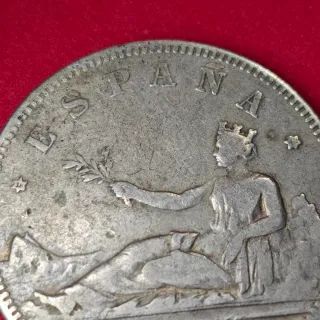Moneda 2 Pesetas 1870 España