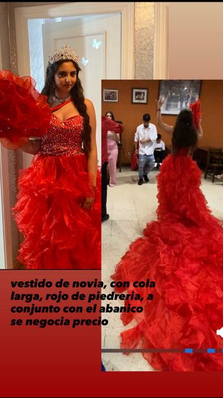 Vestido de Novia Rojo con Cola Larga