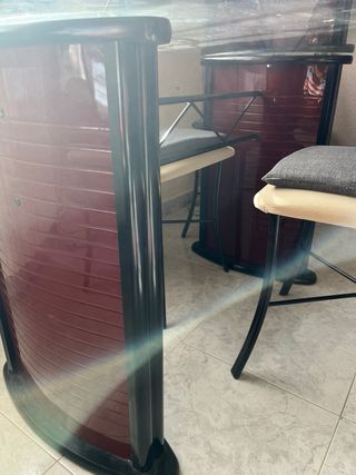 Mesa de comedor cristal y metal