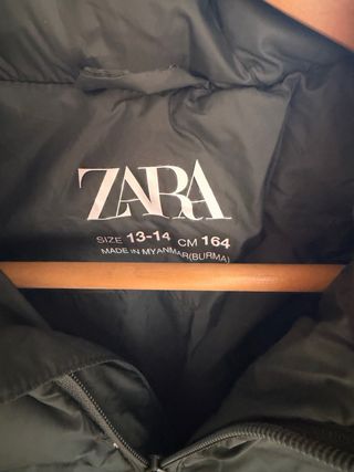 Chaqueta Zara niño verde talla 13-14