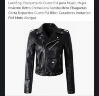 Chaqueta Cuero PU Biker Mujer