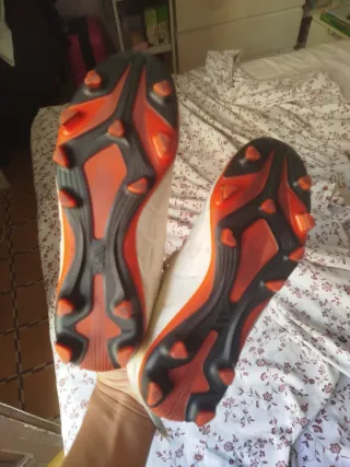 Botas Fútbol Adidas Talla 33 Naranja/Blanco