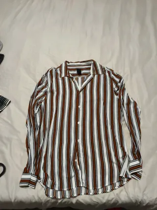 CAMISA MARRON Y BLANCA H&M