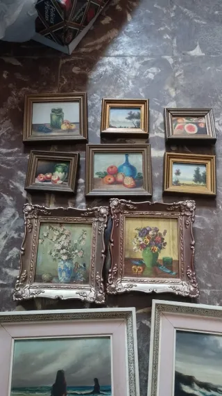 Lote de cuadros antiguos decorativos