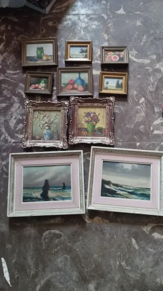 Lote de cuadros antiguos decorativos