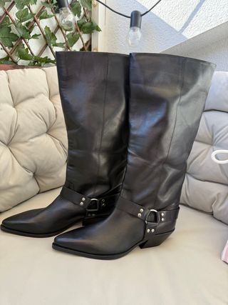 Botas altas piel estilo cowboy