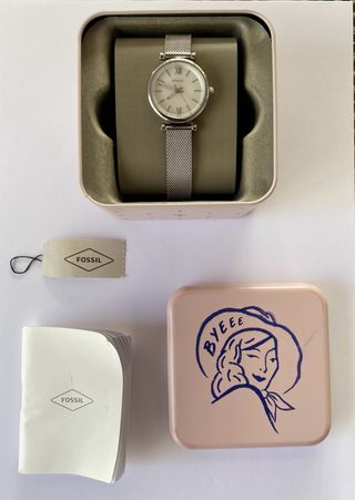 Reloj Fossil Mujer Plata Blanco Nuevo