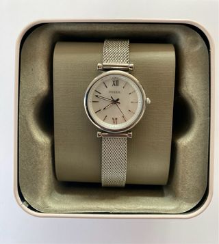 Reloj Fossil Mujer Plata Blanco Nuevo