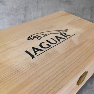 Scatola Legno Vintage Jaguar Portagioie 35x19x9