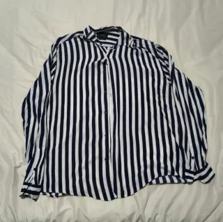 Camisa Zara Rayas Azul y Blanco