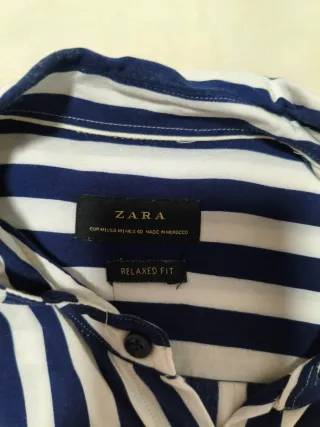 Camisa Zara Rayas Azul y Blanco
