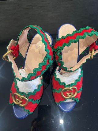 Cuñas Gucci Mujer Rojas y Azules