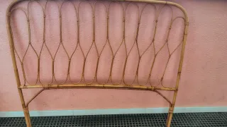 Cabecero de mimbre para cama individual