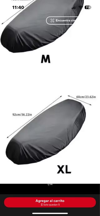 Funda asiento moto impermeable talla XL