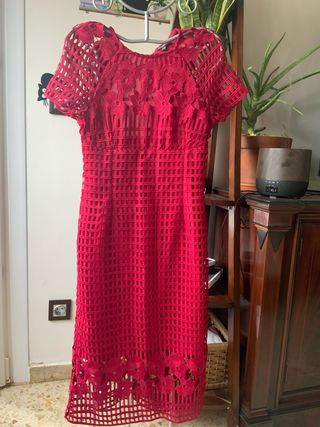 Vestido Warehouse Rojo Talla 40