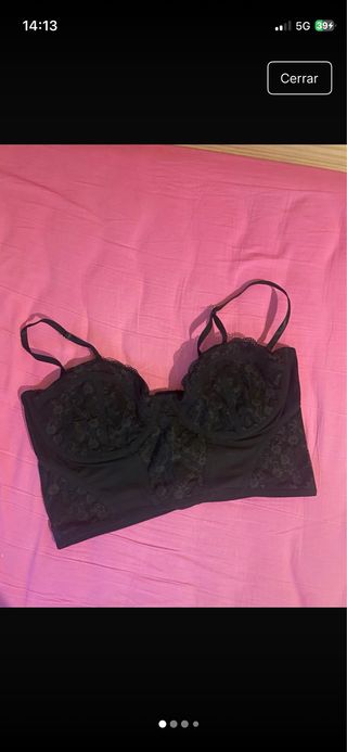 Corsé H&M Negro Talla L Encaje