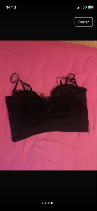 Corsé H&M Negro Talla L Encaje