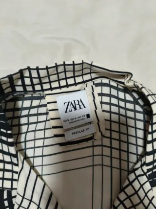 Camisa Zara Rayas Blanco y Negro