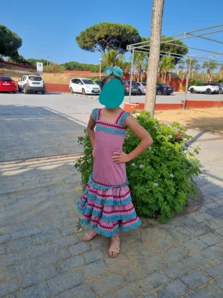 Bata Rociera Rosa palo y verde agua