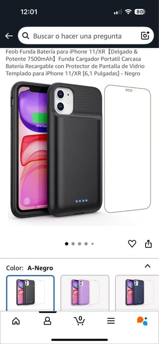 Custodia con batteria per iPhone 11/XR 7500 mAh