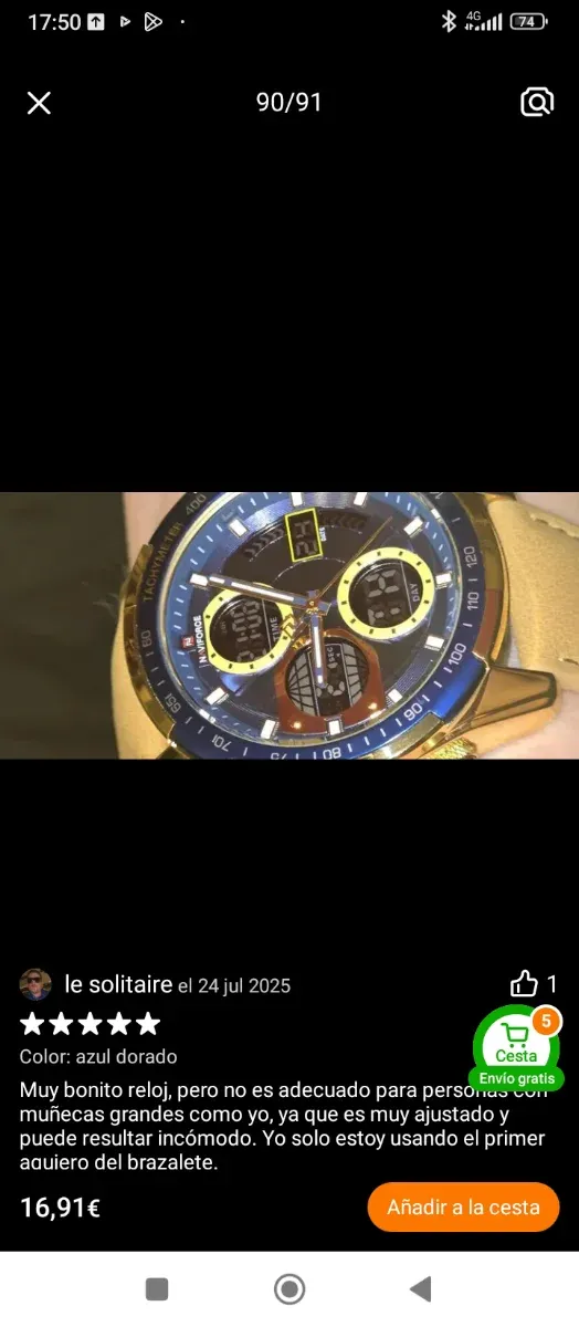 Reloj Naviforce Doble Pantalla Hombre