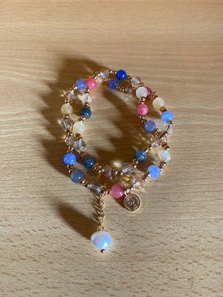 Doble pulsera con dije perla