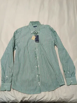 Camisa Dorian Corte Ingles Verde y Blanca
