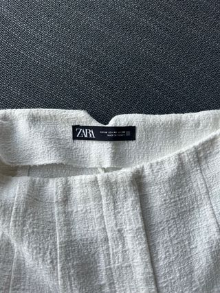Pantalón corto tweed blanco ZARA